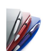 Блокнот в лінію на спіралі А5 Voyager, м'яка обкладинка, з кульковою ручкою, колір білий - V2387-02