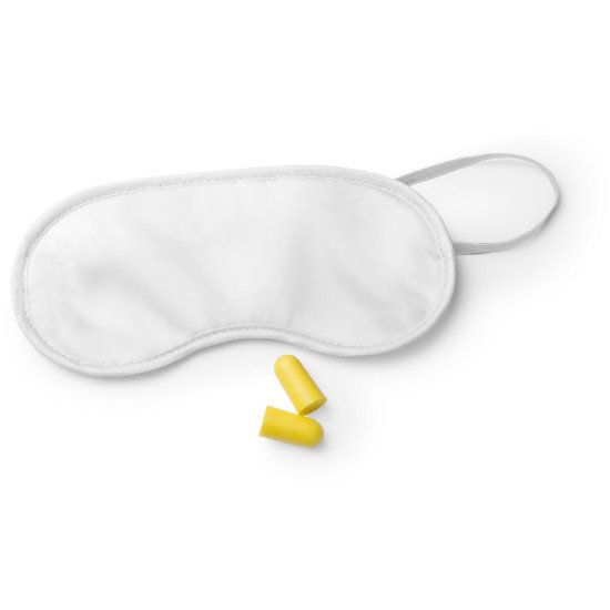 Дорожня маска на очі, беруші Voyager Travel, колір білий - V9815-02