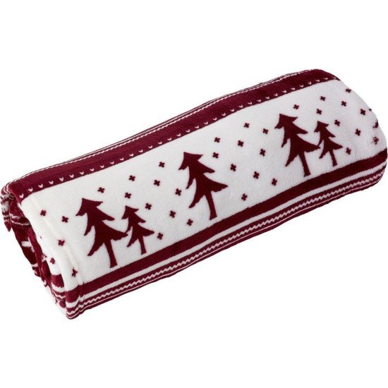 Плед флісовий Voyager Christmas pattern 120х150 см, колір бордовий - V7599-12