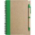 Еко-блокнот в лінію на спіралі А5 Voyager Salvatore, тверда обкладинка, з кульковою ручкою, колір зелений - V2389-06