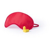 Дорожня маска на очі, беруші Voyager Travel, колір червоний - V9815-05