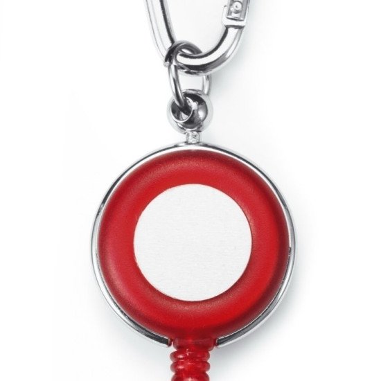 Ретрактор з карабіном Voyager 60 см, колір червоний/сріблястий - V6403-05