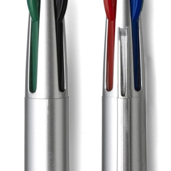 Ручка пластикова кулькова Voyager з різнокольоровими чорнилами, колір червоний - V1432-05 Ручка пластикова кулькова Voyager з різнокольоровими чорнилами, колір червоний - V1432-05