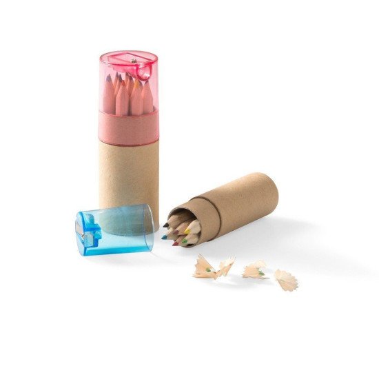 Олівці кольорові Voyager Nate з точилкою, 12 шт, колір червоний - V6133-05