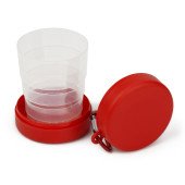 Кухоль складаний 220 мл пластиковий Voyager, з карабіном, колір червоний - V7618-05