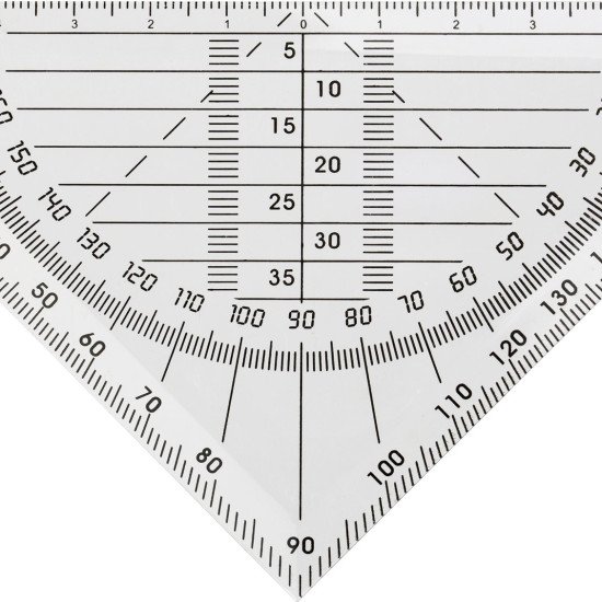 Лінійка-кутник з транспортиром Voyager, колір прозорий - V2775-00