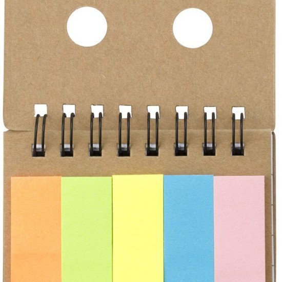 Набір стікерів Voyager з блокнотом на спіралі, колір коричневий - V2810-00