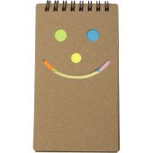 Набір стікерів Voyager з блокнотом на спіралі, колір коричневий - V2810-00