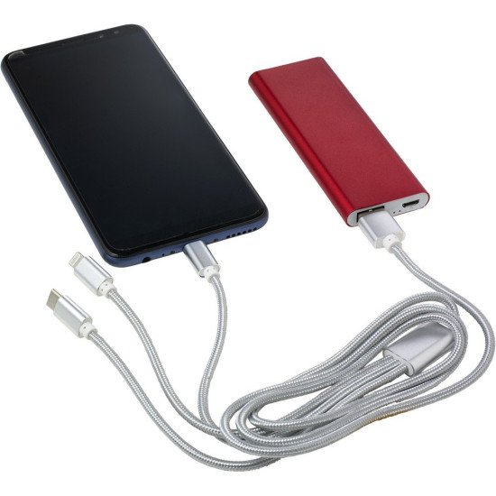 Кабель для зарядки з 4 штекерами Voyager, колір сріблястий - V0323-32