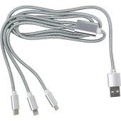 Кабель для зарядки з 4 штекерами Voyager, колір сріблястий - V0323-32
