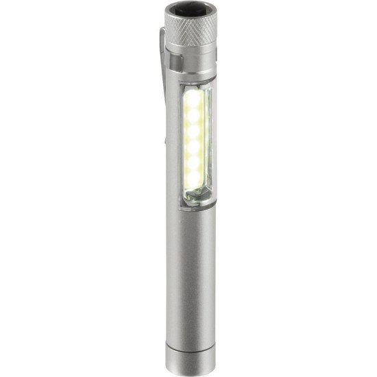 Ліхтарик Voyager LED з боковим COB light у формі ручки, колір сріблястий - V9748-32