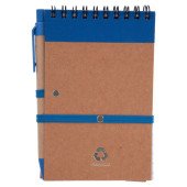 Еко-блокнот в лінію на спіралі А6 Voyager Chapman, тверда обкладинка, з кульковою ручкою, колір синій - V2335-11