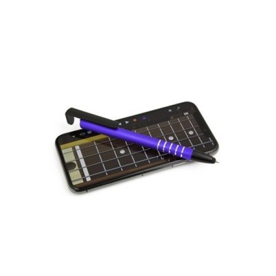 Ручка-стилус металева кулькова Voyager Erran з підставкою для телефону, колір кобальт - V1816-04