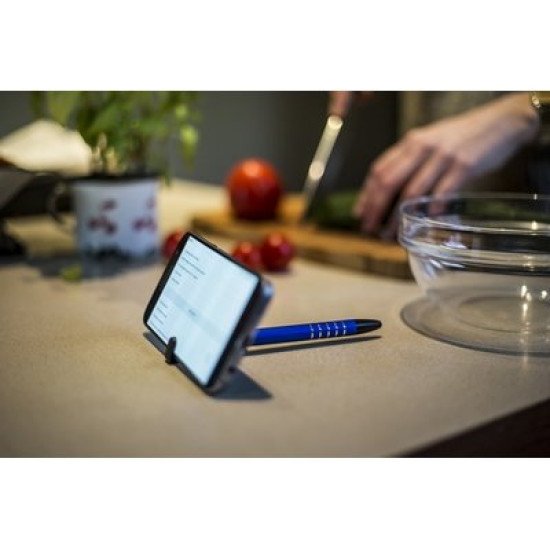 Ручка-стилус металева кулькова Voyager Erran з підставкою для телефону, колір кобальт - V1816-04