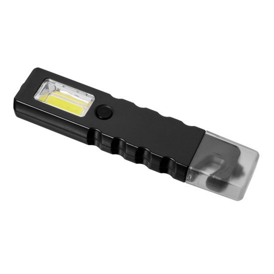Ліхтарик Voyager LED з боковим COB light, різаком та молотком для скла, колір чорний - V9732-03
