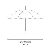 Парасоля-тростина автоматична Voyager зі світловідбивачем, колір чорний/сріблястий - V4226-03 Парасоля-тростина автоматична Voyager зі світловідбивачем, колір чорний/сріблястий - V4226-03