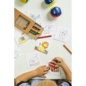 Олівці кольорові воскові з розмальовками Voyager, 8 шт, колір білий-матовий - V7372-00