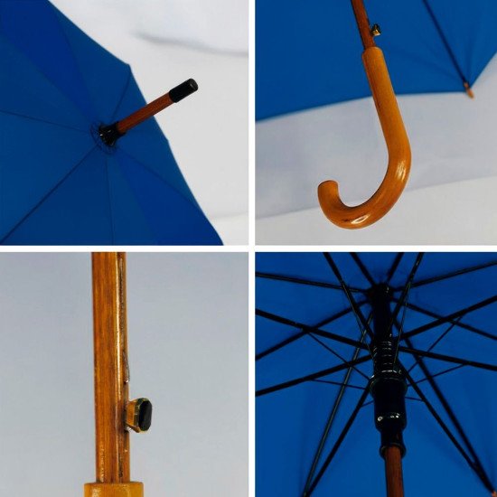 Парасоля-тростина напівавтоматична Bergamo Toprain, колір яскраво-синій - 4513104