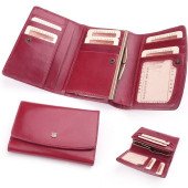 Гаманець жіночий шкіряний Stefania, колір темно-червоний - 018D-DF-85