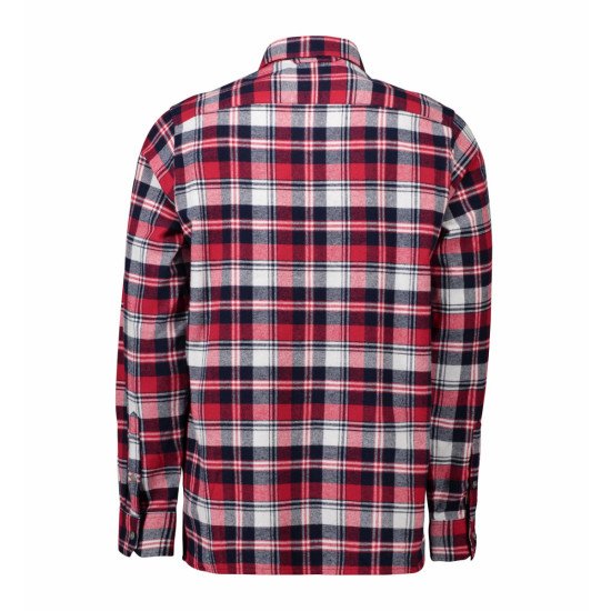 Сорочка в клітинку чоловіча ID на кнопках, колір червоний - 0204330S