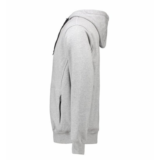 Худі на блискавці чоловіче ID Bonded, колір сірий меланж - 06302103XL