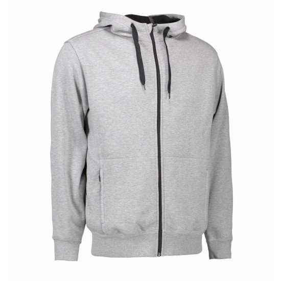 Худі на блискавці чоловіче ID Bonded, колір сірий меланж - 06302103XL