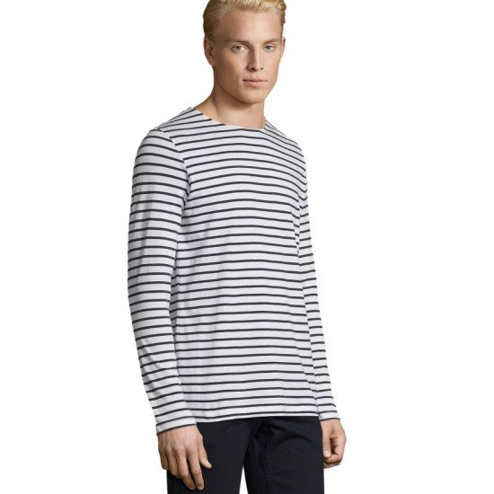 Лонгслів чоловічий SOL'S Marine, колір білий/темно-синій - 01402904L Лонгслів чоловічий SOL'S Marine, колір білий/темно-синій - 01402904L