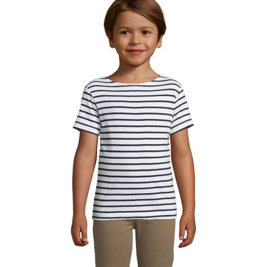 Футболка дитяча SOL'S Miles, колір білий/темно-синій - 0140090406A