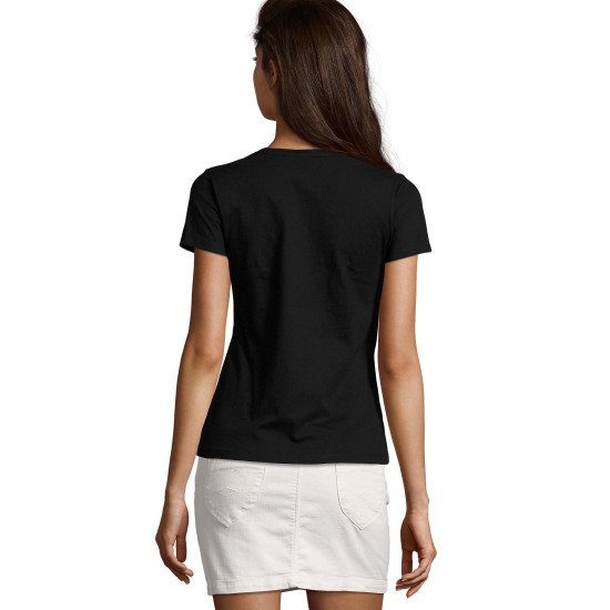 Футболка жіноча SOL'S Imperial V, колір насичений чорний - 02941309L Футболка жіноча SOL'S Imperial V, колір насичений чорний - 02941309L