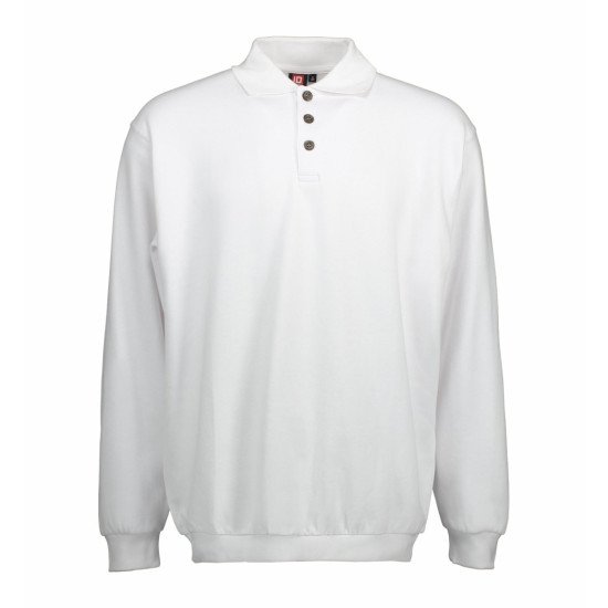 Світшот з коміром поло чоловічий ID Classic, колір білий - 0601001S