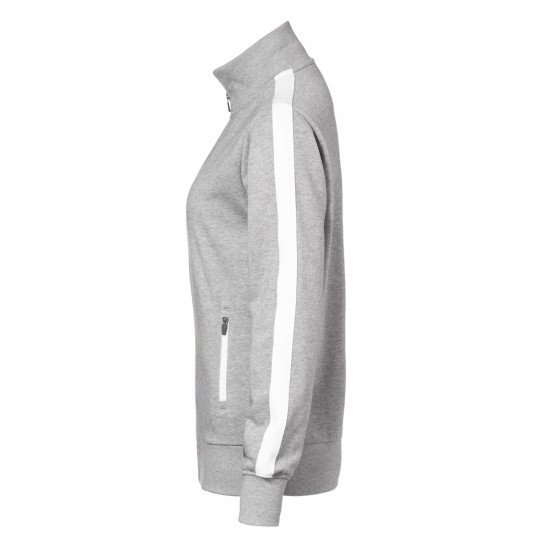 Світшот на блискавці жіночий ID Contrast Stripee, колір сірий меланж - 0627210S