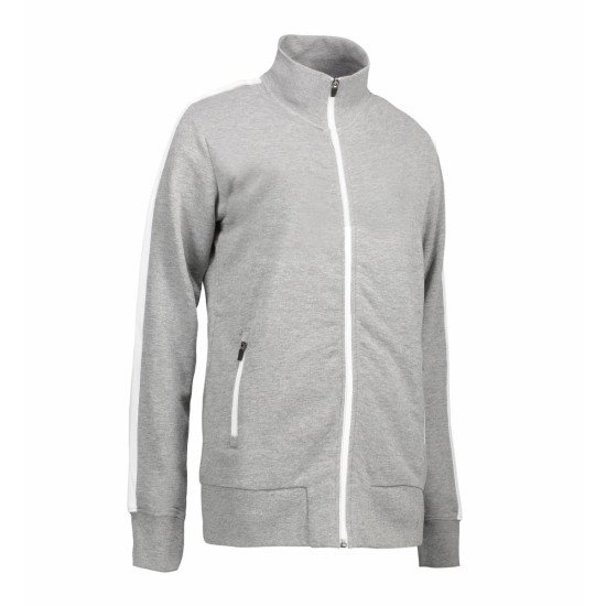 Світшот на блискавці жіночий ID Contrast Stripee, колір сірий меланж - 0627210S