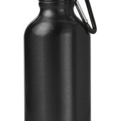 Пляшка для води 400 мл алюмінієва Voyager, з карабіном, колір чорний - V4659-03