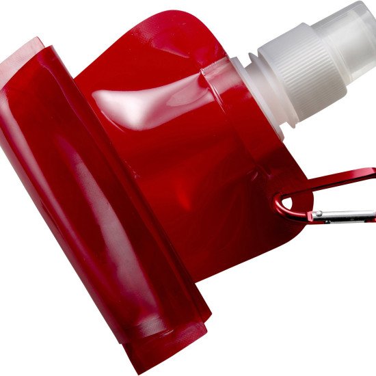 Пляшка для води складана 420 мл полімерна Voyager, з карабіном, колір червоний - V6503-05