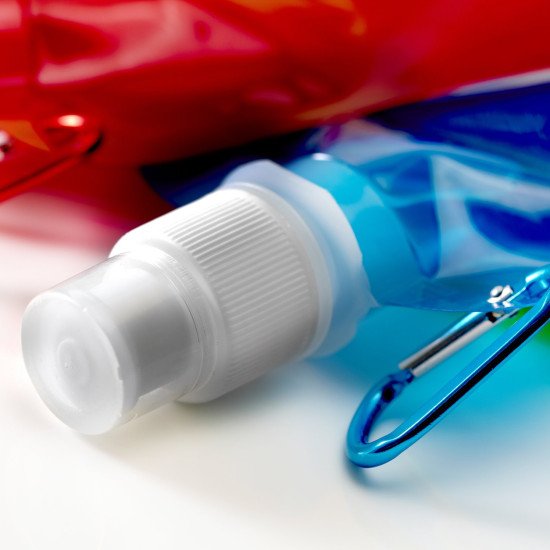 Пляшка для води складана 420 мл полімерна Voyager, з карабіном, колір світло-зелений - V6503-10