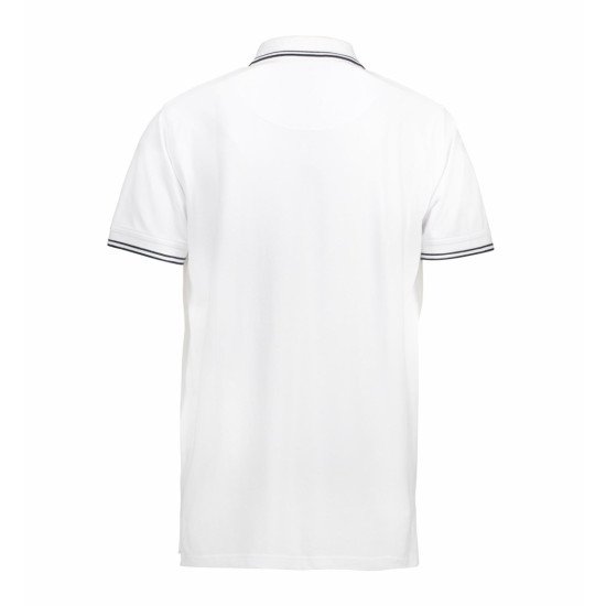 Футболка поло чоловіча ID Stretch з контрастними вставками, колір білий - 05220013XL