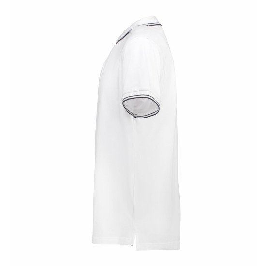 Футболка поло чоловіча ID Stretch з контрастними вставками, колір білий - 05220013XL