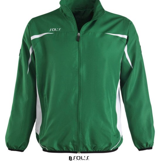 Куртка спортивна SOL'S Old Trafford Sweat, колір насичений зелений/білий - 90400933S