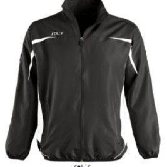 Куртка спортивна SOL'S Old Trafford Sweat, колір чорний/білий - 90400935L