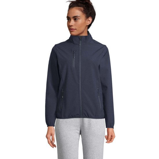 Куртка софтшел жіноча SOL'S Falcon, колір тьмяно-чорнильний - 038282323XL