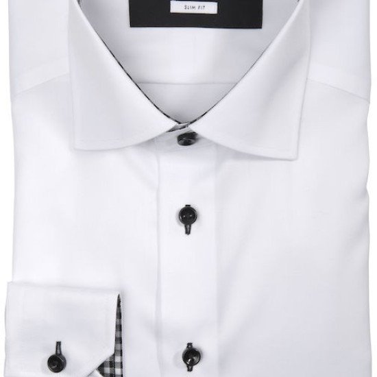 Сорочка чоловіча JH&Frost Red Bow 20 Slim Fit, колір білий/чорний - 2902002109XS