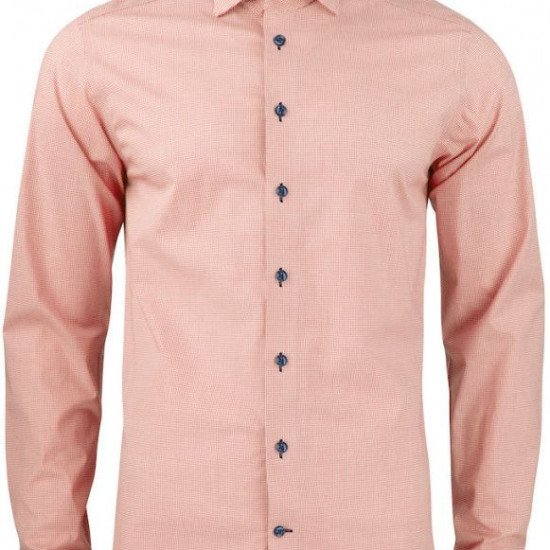 Сорочка чоловіча JH&Frost Purple Bow 141 Slim Fit, колір помаранчевий/білий в клітинку - 2914102313L