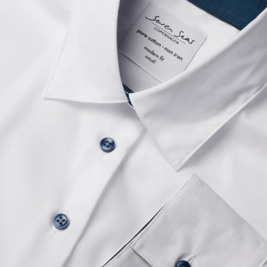 Сорочка жіноча Seven Seas Fine Twill Virginia Modern Fit, колір білий - S372001S