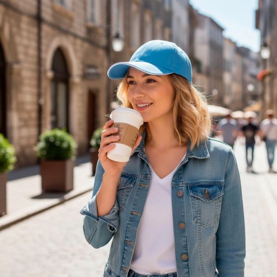 Кепка coFEE Turned sandwich, колір блакитний/білий - 1734-11 CO