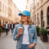 Кепка coFEE Classic sandwich, колір блакитний/білий - 2099-11 CO