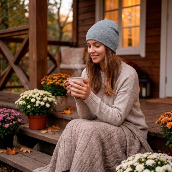 Шапка coFEE Jersey, колір світло-меланжевий - 3003-34 CO