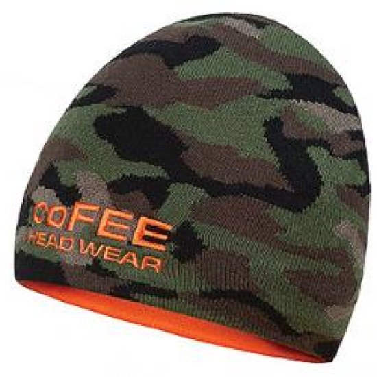 Шапка coFEE Hunter, колір камуфляж зелений/помаранчевий - 3007-55 CO