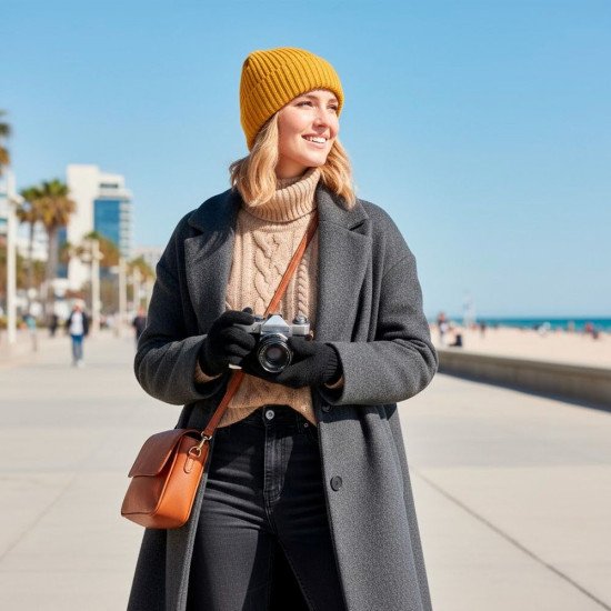 Шапка coFEE Wrap beanie, колір гірчичний - 3030.28 CO