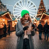 Шапка coFEE Wrap beanie, колір неоново-зелений - 3030.49 CO