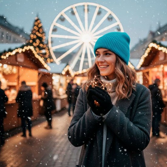 Шапка coFEE Wrap beanie, колір лазурний - 3030.59 CO